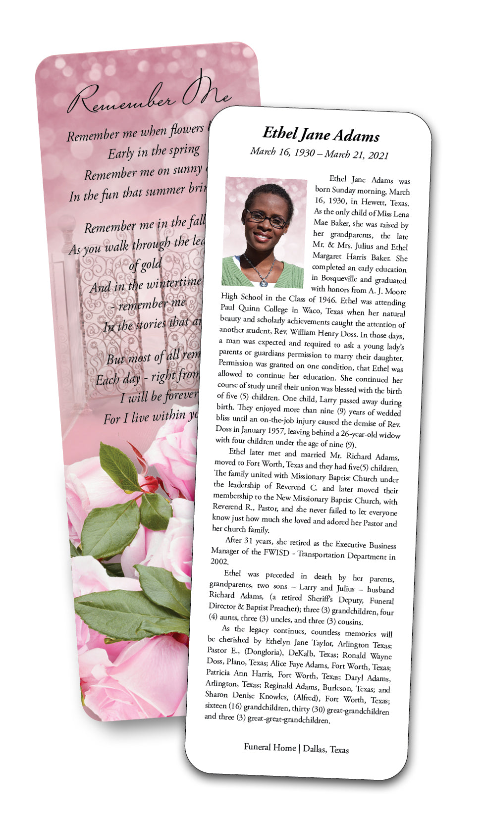 Bookmark- Laminated , No Tassel