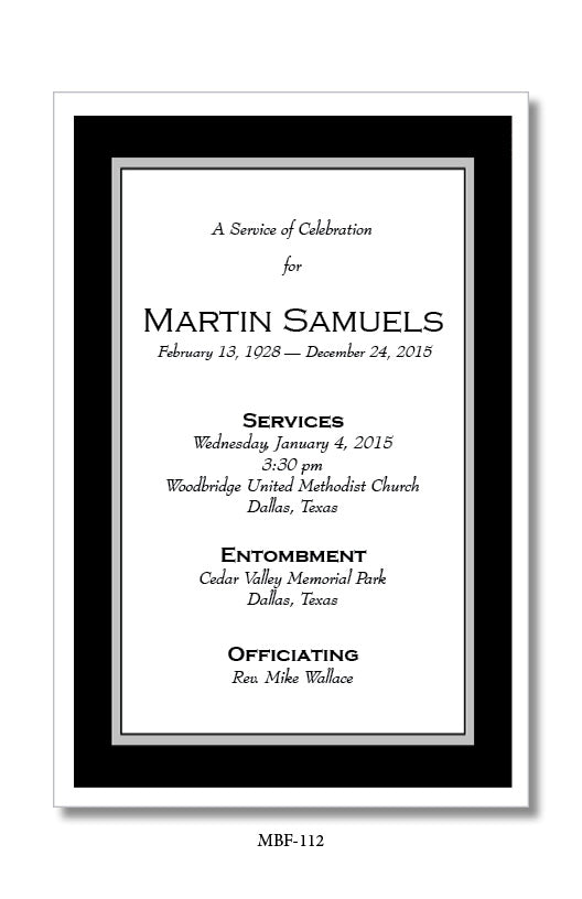 Memorial Trifold - Standard