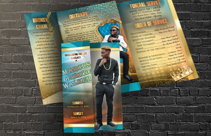 Specialty Fold 12-Page Memorial Booklets - Design Only